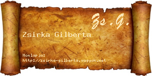 Zsirka Gilberta névjegykártya